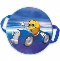 Санки-ледянки плюшка Combosport Смайлик автогонщик тентовая ткань d-35см