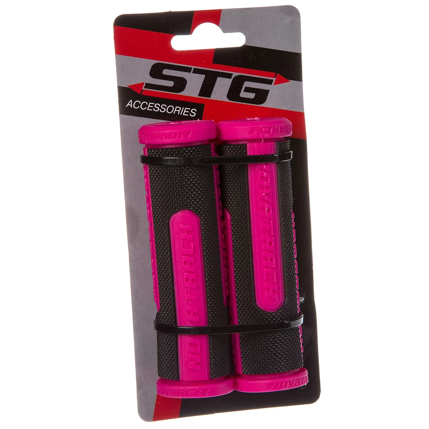  Грипсы Novatrack 110 мм черно/малиновые (РТ213С) по низким ценам в Томске и Северске