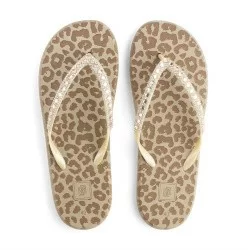 Сланцы Evars Safari Cheetah Strass  женские песочный/золотистый