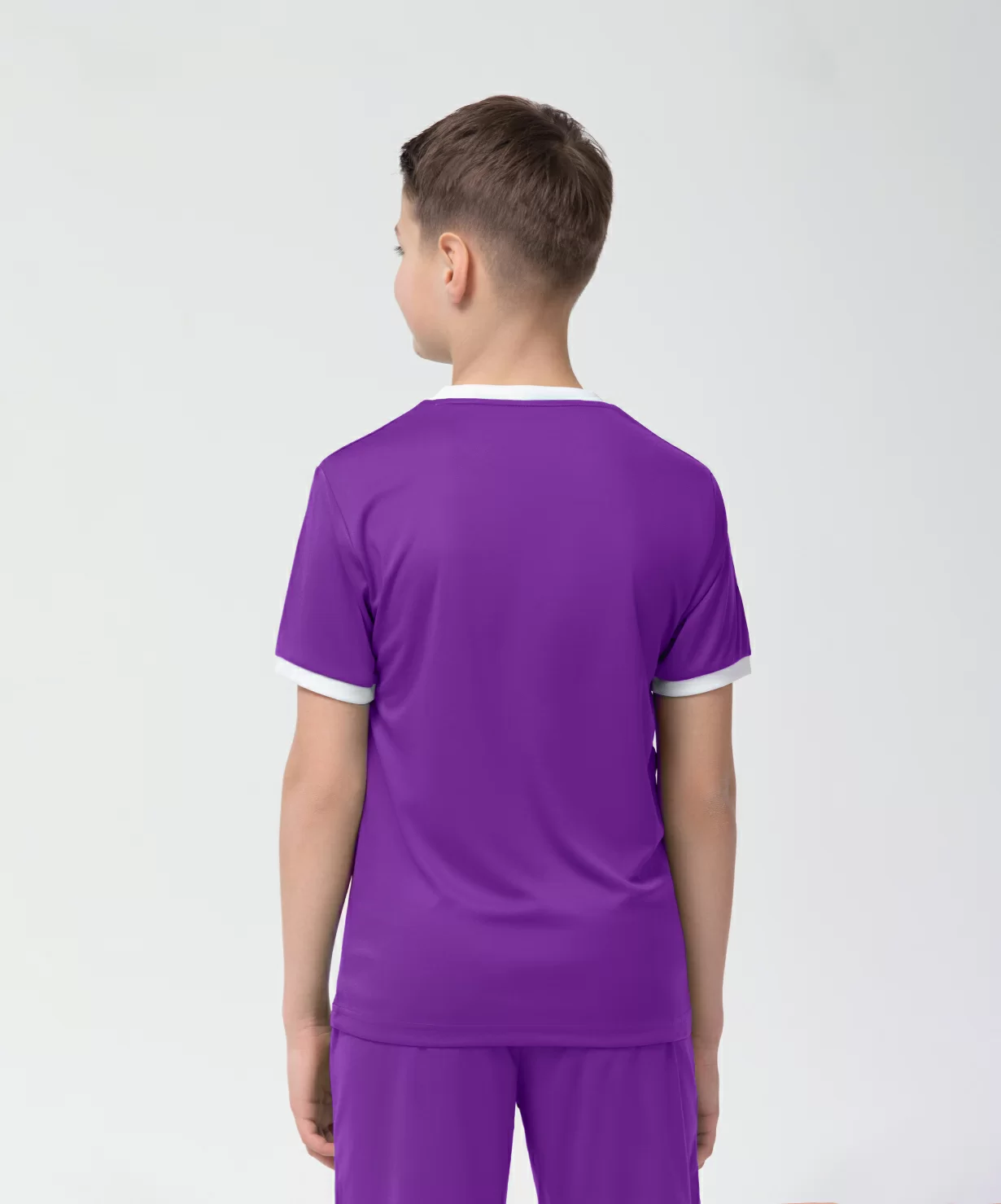  Футболка футбольная JOGEL CAMP Origin, фиолетовый/белый, детский по низким ценам в Томске и Северске