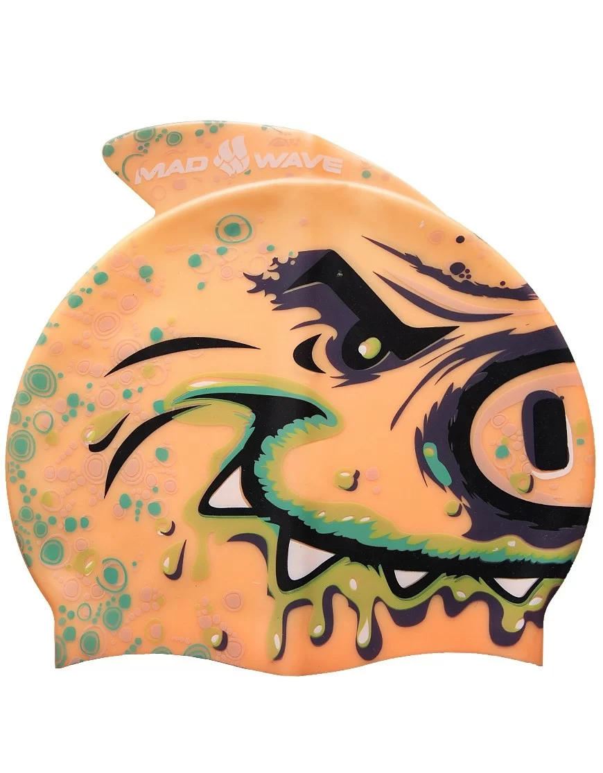  Шапочка для плавания Mad Wave Silicone Printed Junior with fin PIG по низким ценам в Томске и Северске