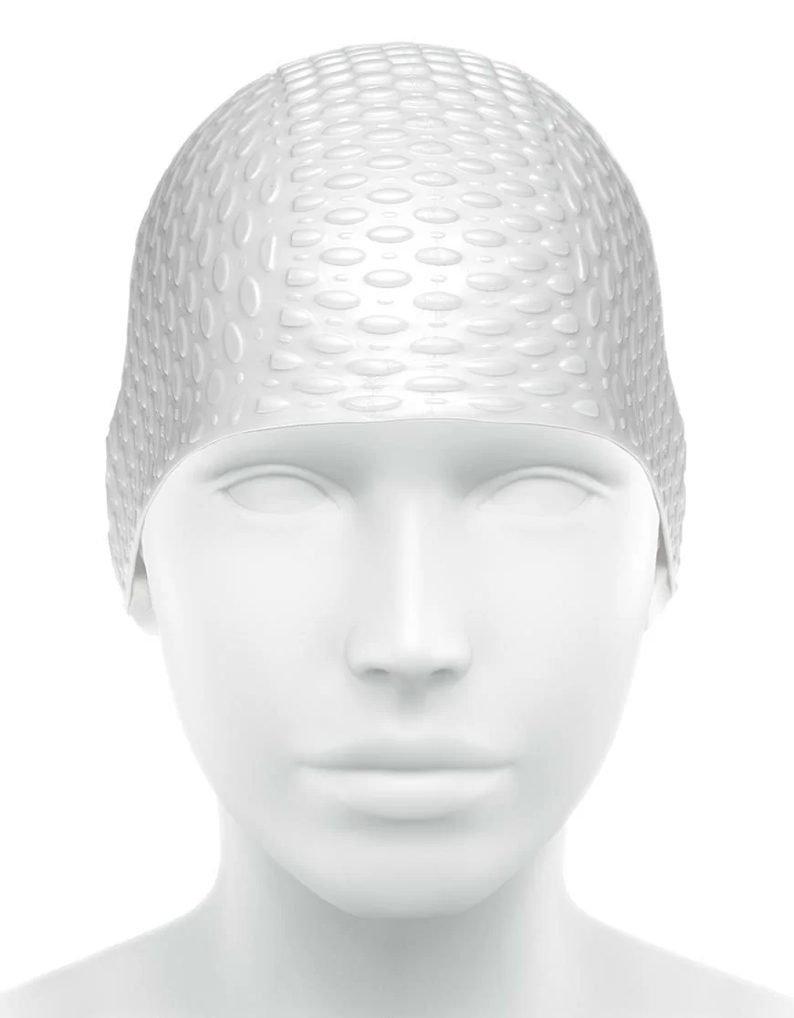  Шапочка для плавания Mad Wave Silicone Bubble white по низким ценам в Томске и Северске