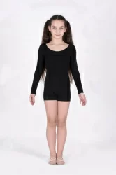 Комбинезон длинный рукав Нужный спорт хлопок детский черный NS.09.Gimnastic4.L.09.11.K