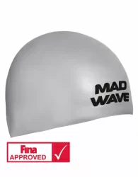 Шапочка для плавания Mad Wave Soft Fina Approved M silver