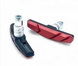 Тормозные колодки V-brake SJ-510RB 70мм резьбовая чёрный/красный