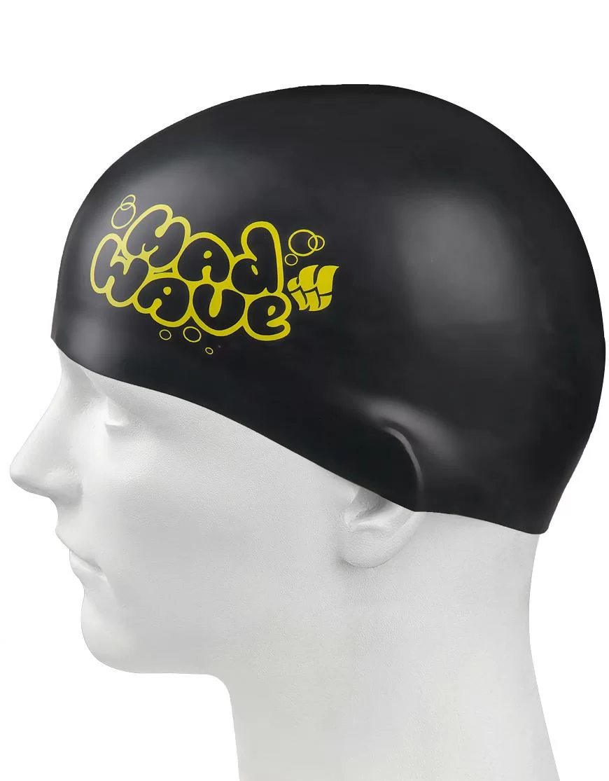  Шапочка для плавания Mad Wave Silicone Junior black по низким ценам в Томске и Северске