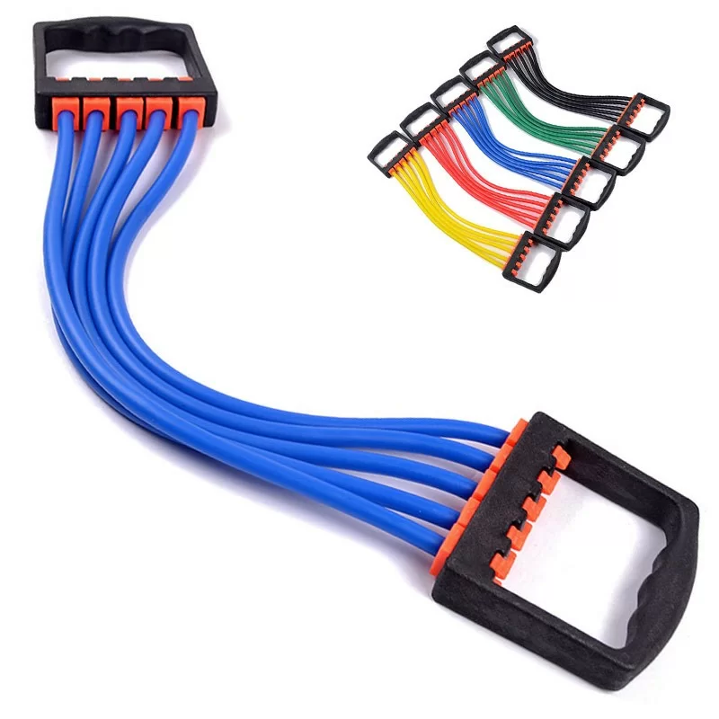  Эспандер плечевой 5 латексных жгутов B32171 синий по низким ценам в Томске и Северске