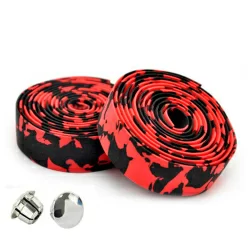 Лента на руль Clark's CHBT28RB корковая+крепеж+заглушки на руль камуфляж красно-черная