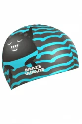 Шапочка для плавания Mad Wave Monster Junior Azure