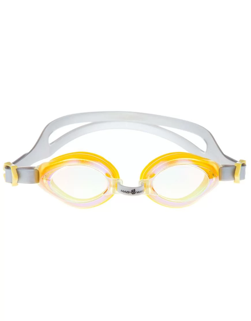  Очки для плавания Mad Wave Aqua Rainbow yellow по низким ценам в Томске и Северске