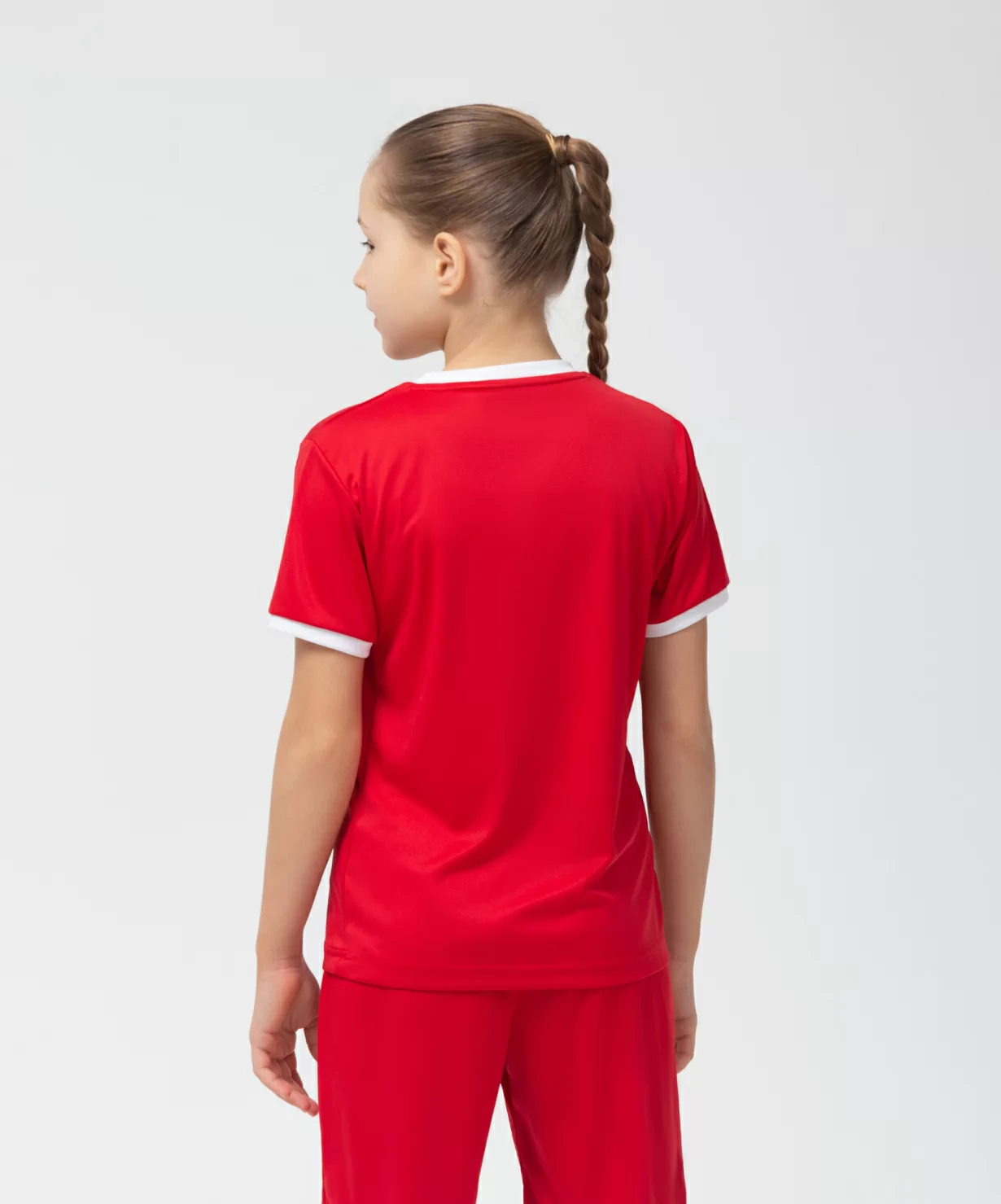 Футболка футбольная JOGEL CAMP Origin, красный/белый, детский по низким ценам в Томске и Северске