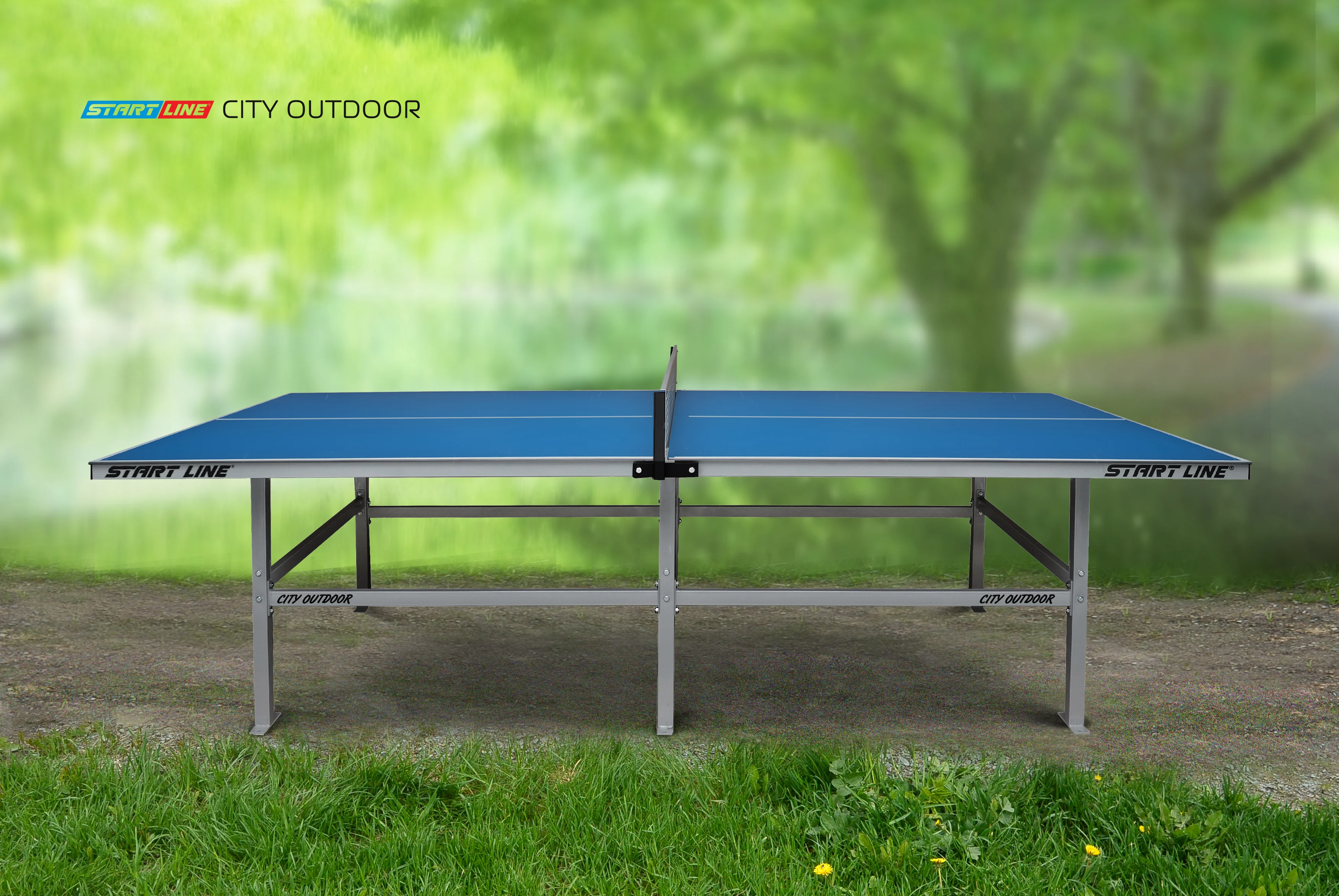  Стол теннисный City Всепогодный с сеткой Синий по низким ценам в Томске и Северске