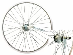 Колесо 26" заднее, одинарный обод, б/пист. серебрист. втулка тормоз.