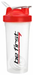 Шейкер Be First TS 1356-Red 600 мл с шариком и держателем, красная крышка