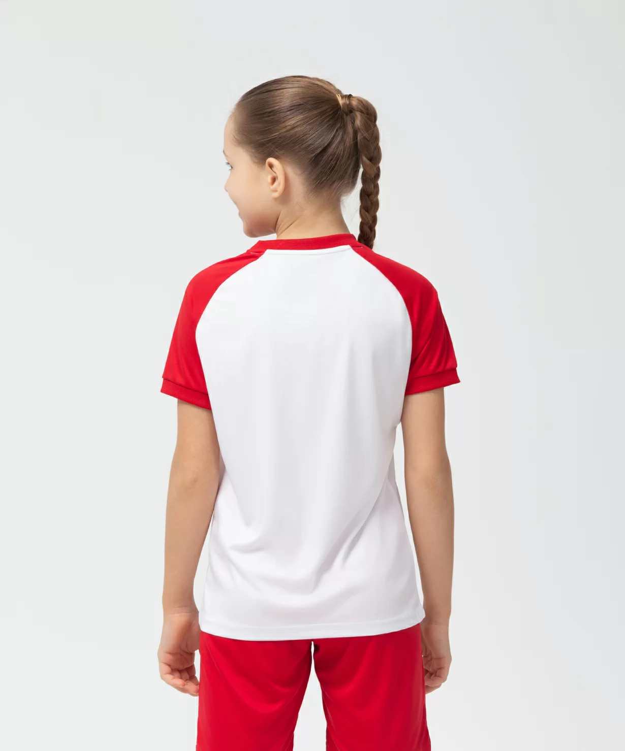  Футболка игровая JOGEL CAMP Reglan Jersey, белый/красный, детский по низким ценам в Томске и Северске