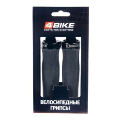 Грипсы 4BIKE 130мм с закрытым торцом  с одним алюминиевым локрингом двухкомпонентные