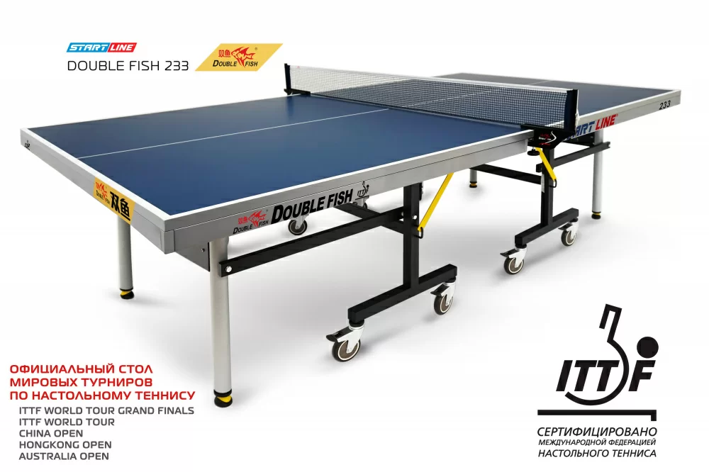  Стол теннисный Double Fish 233 синий по низким ценам в Томске и Северске