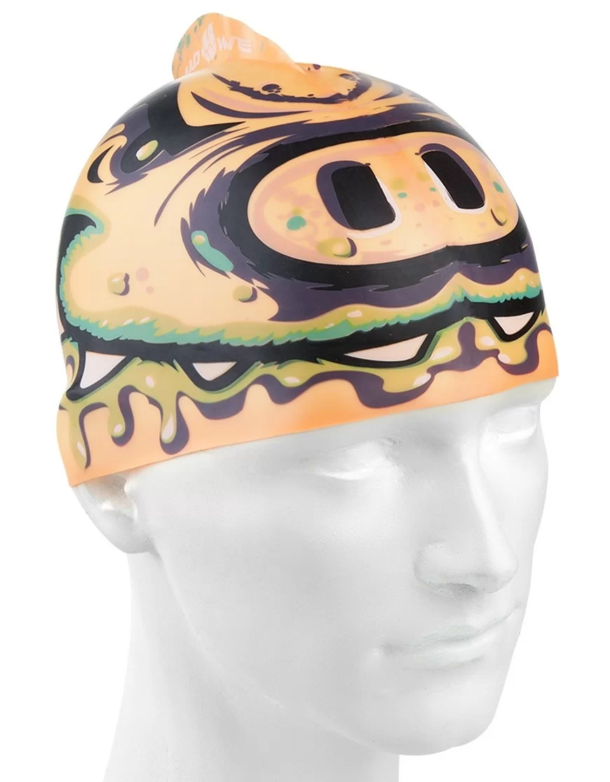  Шапочка для плавания Mad Wave Silicone Printed Junior with fin PIG по низким ценам в Томске и Северске