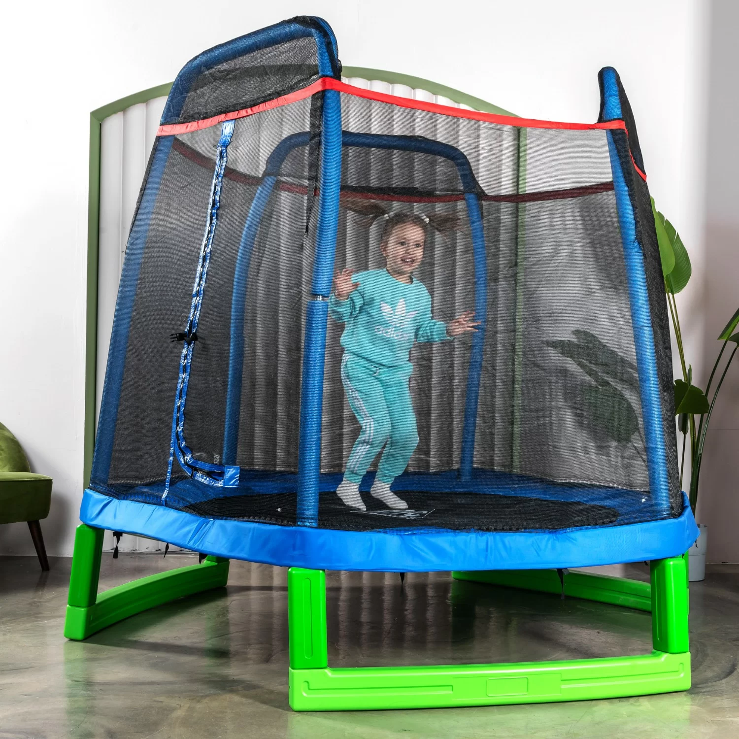  Батут DFC JUMP KIDS 7' синий, сетка (210см) 7FT-JD-B по низким ценам в Томске и Северске