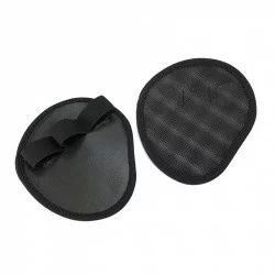 Накладки атлетические 12*12*2 см нескользящие, кожа, далсофт черные