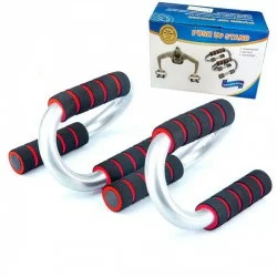 Упоры для отжиманий B24114-2 металлические хромированные, с мягкими неопреновыми ручками оранжевый