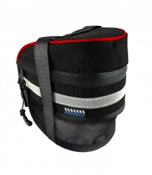 Велосумка под седло Protect 17х11х10см со световозвращ. лентой, с функцией ув.объема черная