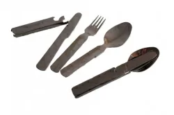 Набор складных столовых приборов Следопыт в металл. чехле (ложка, вилка, нож, открывашка)