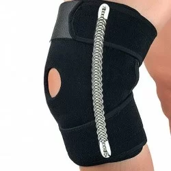 Суппорт колена неопрен C33332 на липучках с гибкими металл черный