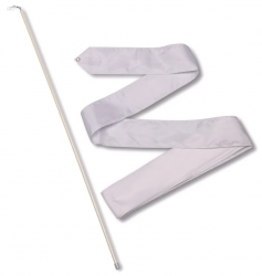 Лента для художественной гимнастики с палочкой 4 м 50 см белый