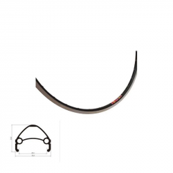 Обод 26'' двустеночный низкий без риски 32 отв. черный