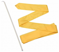 Лента для художественной гимнастики с палочкой 4 м 50 см желтый