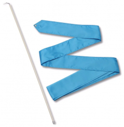 Лента для художественной гимнастики с палочкой 4 м 50 см голубой